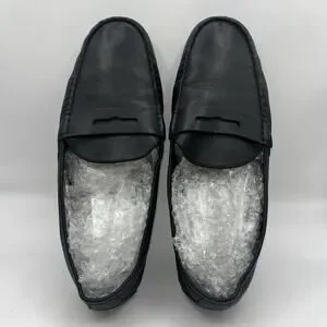 GUCCI BLACK UNLINED LEATHER WEB DETAIL MOCCASINS DRIVER SHOES Slip On Loafers NEW GUCCI BLACK UNLINED LEATHER WEB DETAIL MOCCASINS DRIVER  main image 2